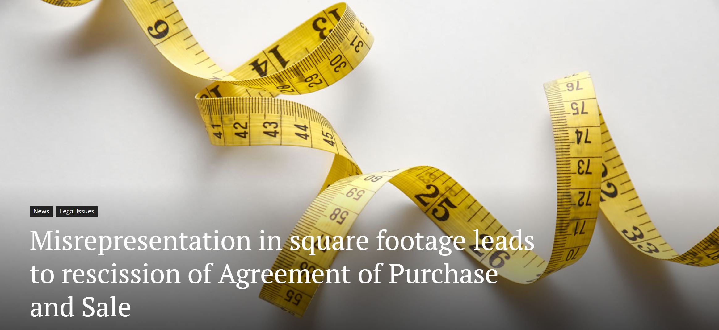 Misrepresentation in square footage leads to rescission of Agreement of Purchase and Sale